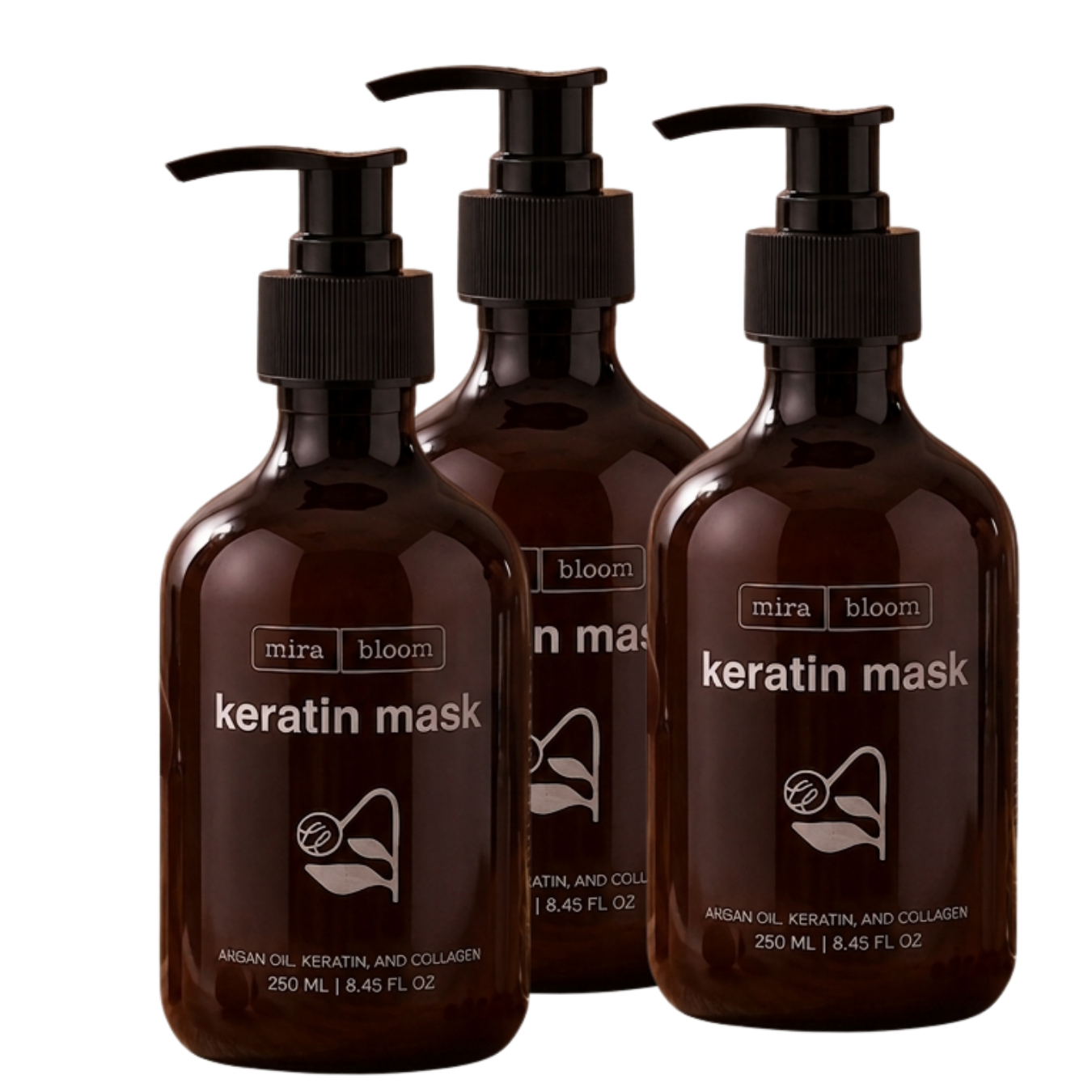 Mira Bloom Three Hair Mask Combo with Argan Oil & Collagen – Deep Repair & Nourishment (250ml Each)